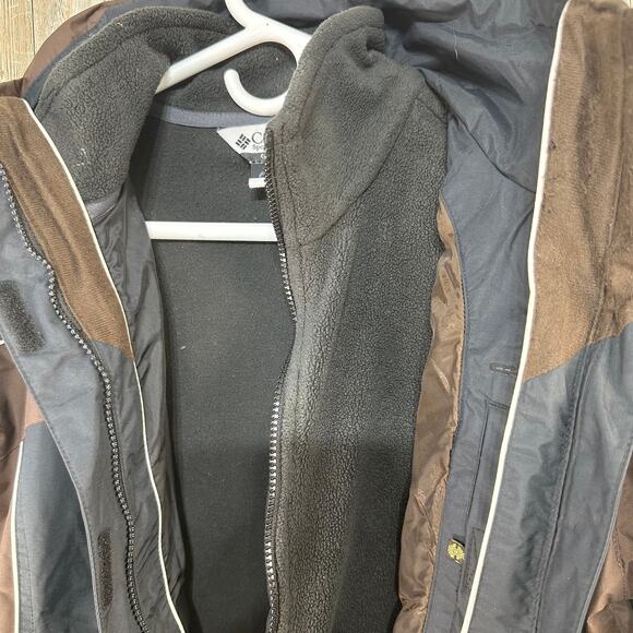 Columbia Interchange 2 In 1‎ Jacket Womens M Black Brown Removable Fleece Jacket - Picture 6 of 11